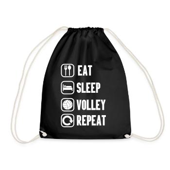Eat Sleep Volley repeat | Volleyball - Drawstring Bag - black - Front