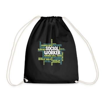 Social worker - Drawstring Bag - black - Front
