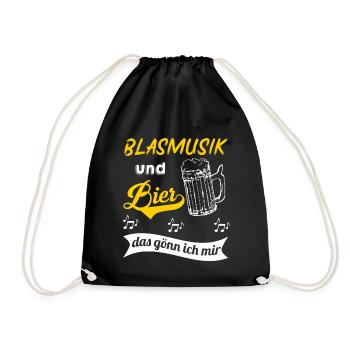 Blasmusik | Musikverein | Geschenk Musiker - Turnbeutel - Schwarz - Vorne