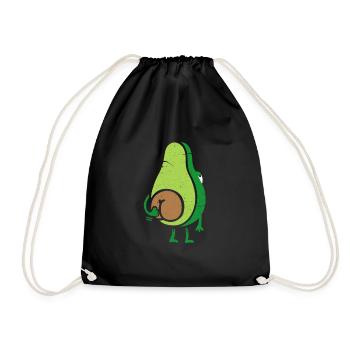Avocado - Turnbeutel - Schwarz - Vorne