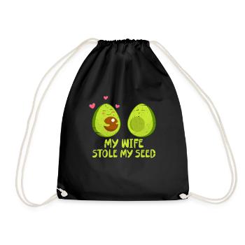 Cadeau Vegan de grossesse enceinte d'avocat - Sac de sport léger - noir - Devant