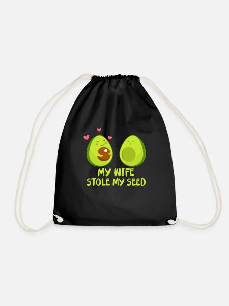 Avocado pregnancy - Drawstring Bag - black