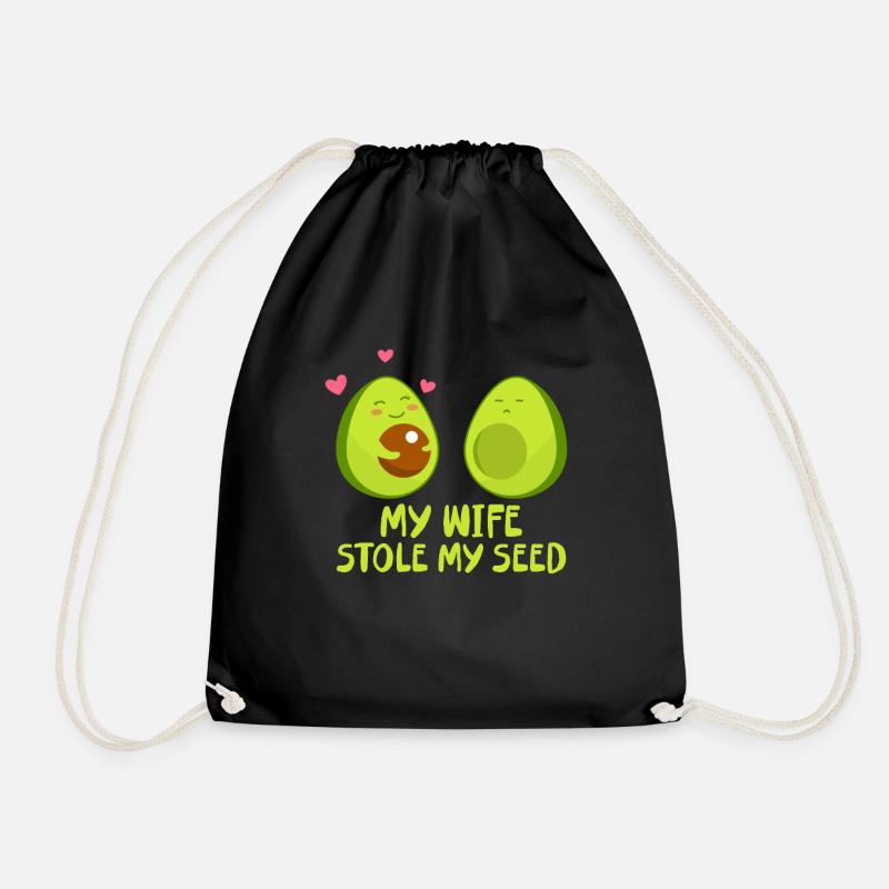 Avocado Schwangerschaft - Turnbeutel - Schwarz