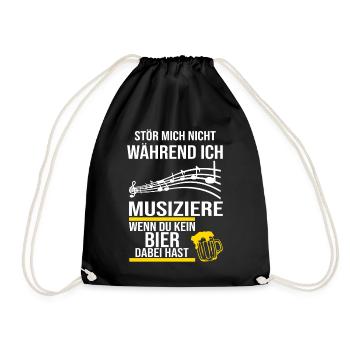 Blasmusik | Musikverein | Geschenk Musiker - Turnbeutel - Schwarz - Vorne