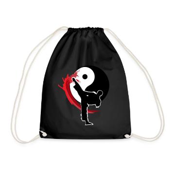 Yin Yang Karaté Tae Kwon Do coup de pied - Sac de sport léger - noir - Devant