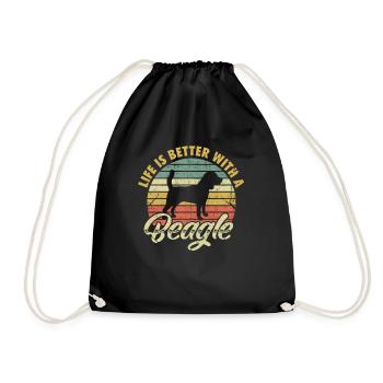 beagle - Drawstring Bag - black - Front