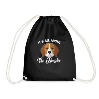 Beagle Beagles pet love dog dogs gift - Drawstring Bag - black - Front