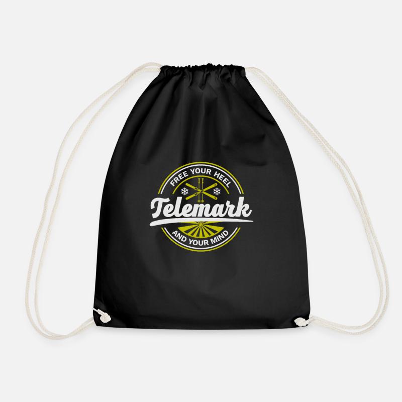 Telemark Ski Ferse Frei Retro - Turnbeutel - Schwarz
