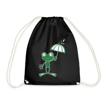Wetterfrosch Meteorologe T-Shirt Geschenk Frosch - Turnbeutel - Schwarz - Vorne
