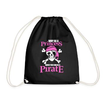 Pirate pirate pirate princesse fille de piratage - Sac de sport léger - noir - Devant