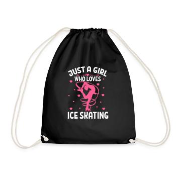 Figure skating Ice skater Ice skating Skating - Drawstring Bag - black - Front