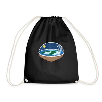 Flat Earth Flat Earth Conspiracy Gift - Drawstring Bag - black - Front