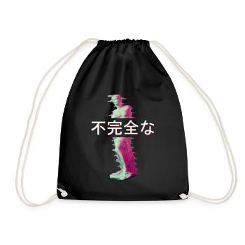 Aesthetic Venus Statue Retro 80s & 90s Glitch Art - Drawstring Bag - black - Front