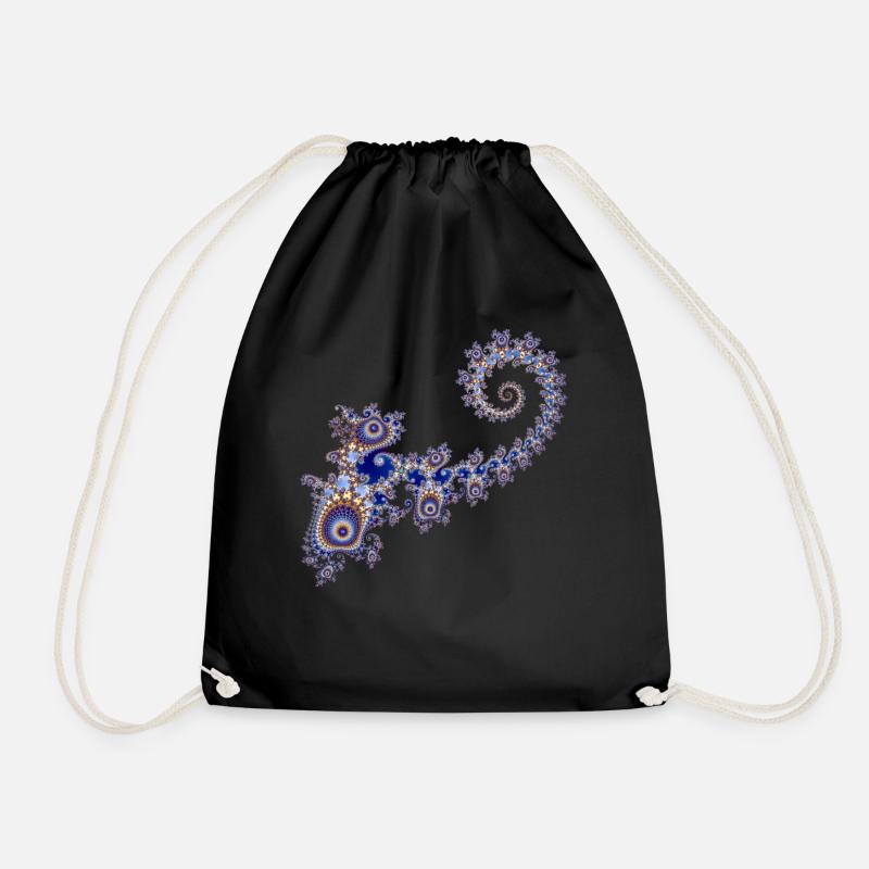 Fractal - Drawstring Bag - black