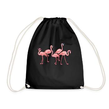 Flamingo Ladies Funny Summer Holiday Vacation - Turnbeutel - Schwarz - Vorne