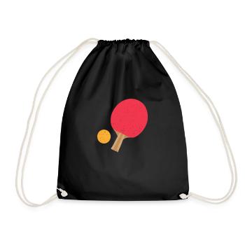 Table Tennis Ping Pong Ping Pong Gift - Drawstring Bag - black - Front
