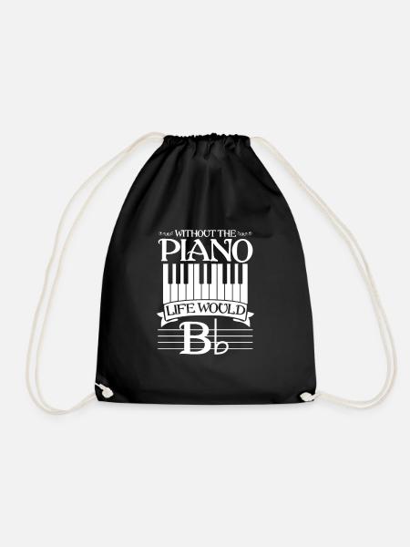 piano - Drawstring Bag - black