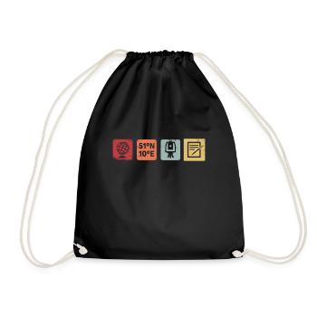 Geomatiker Surveying Retro Gift - Drawstring Bag - black - Front