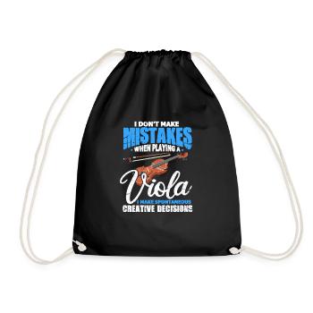 Viola Orchester Bratsche Geige Violine Geschenk - Turnbeutel - Schwarz - Vorne