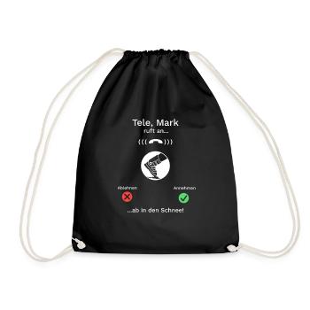 Telemark Ski Ferse Frei Geschenk - Turnbeutel - Schwarz - Vorne
