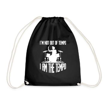 Drummer drummer drums band gift - Drawstring Bag - black - Front