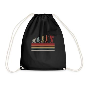 Saxophon Evolution Saxophonist Musiker Geschenk - Turnbeutel - Schwarz - Vorne