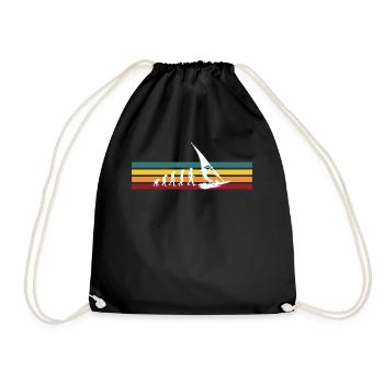 Windsurfing Geschenk Windsurfer T-Shirt Evolution - Turnbeutel - Schwarz - Vorne