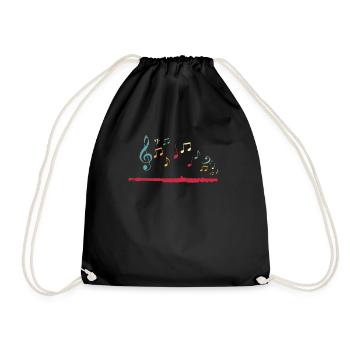 flute - Drawstring Bag - black - Front