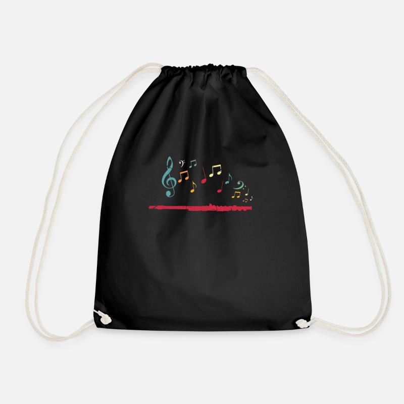 flute - Drawstring Bag - black
