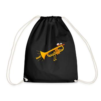 Trumpet trumpets fart farts musician gift - Drawstring Bag - black - Front