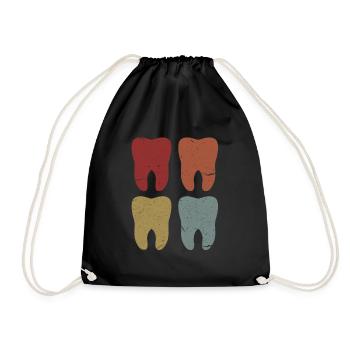 Dentist Tooth Teeth Dentist Dentist Gift - Drawstring Bag - black - Front