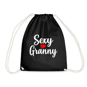 grandma sexy funny gift family - Drawstring Bag - black - Front