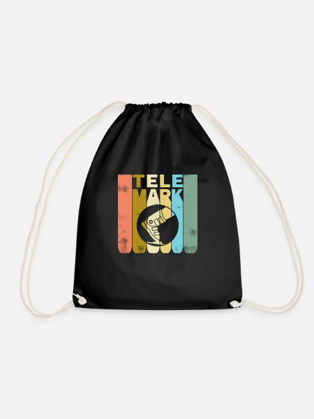 Télémark ski talon gratuit rétro vintage cadeau - Sac de sport léger - noir