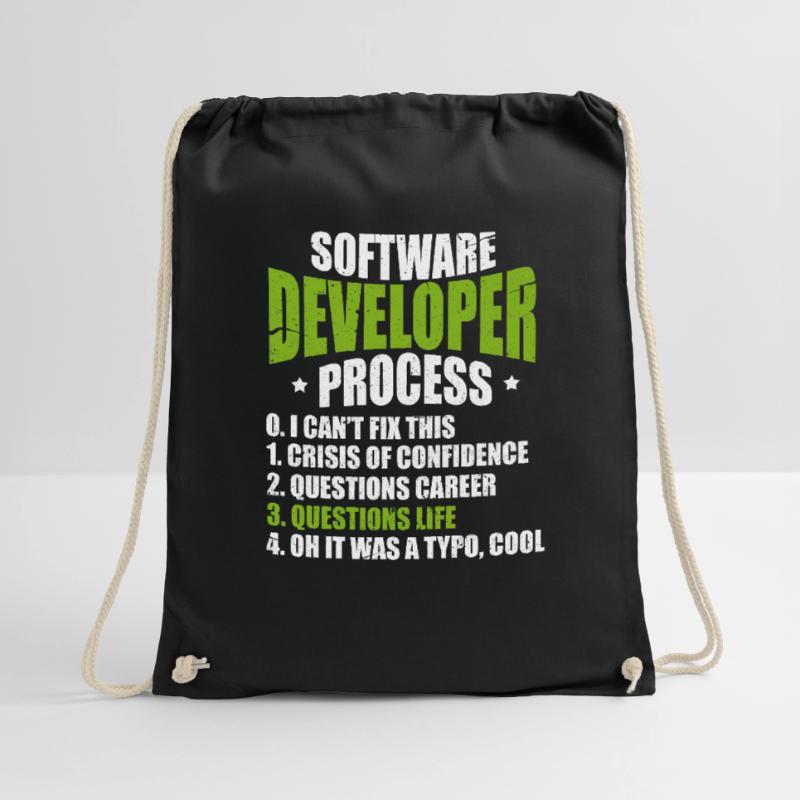 Software developer programmer software Drawstring Bag