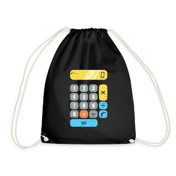 Math calculator Mathematics Mathematician - Drawstring Bag - black - Front