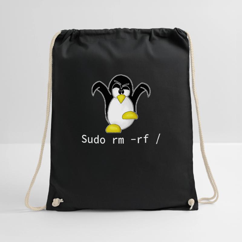 Tux Linux Pinguin Sudo Rm Rf | Computerfreak Hacke Turnbeutel