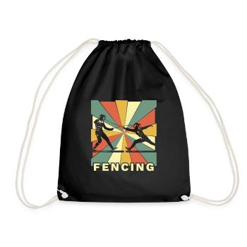Cadeau vintage rétro en fleuret - Sac de sport léger - noir - Devant