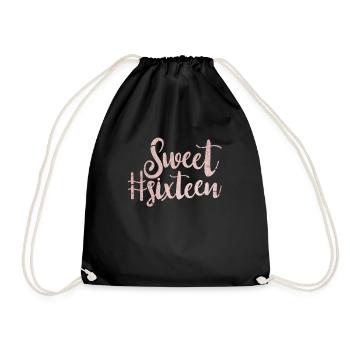 Doux seize Doux seize 16 ans cadeau - Sac de sport léger - noir - Devant