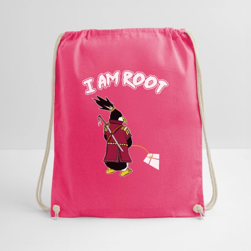 Linux Penguin I Am Root Geeks Nerd Computer Ninja Drawstring Bag