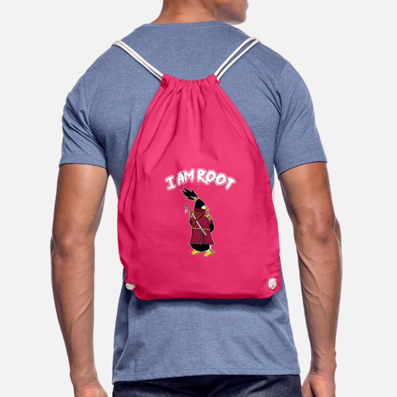 Linux Penguin I Am Root Geeks Nerd Computer Ninja Drawstring Bag