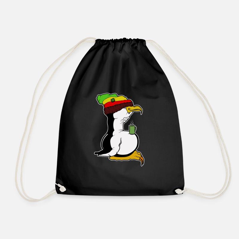 Tux Linux Pingouin Pingouin pause café maniaque Rasta - Sac de sport léger - noir