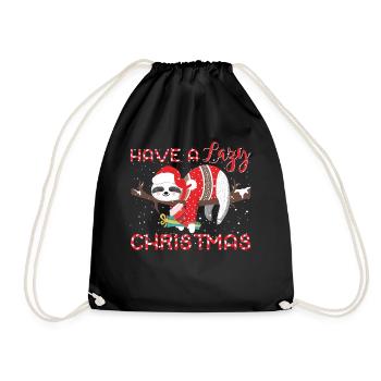 Have A Lazy Christmas Funny Sloth Lover Sarcastic - Turnbeutel - Schwarz - Vorne