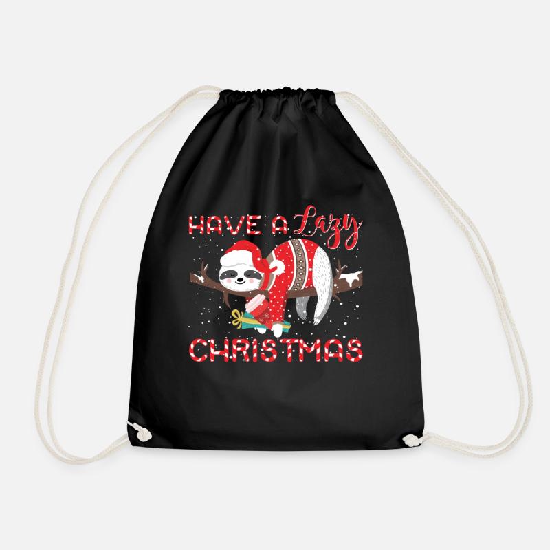 Have A Lazy Christmas Funny Sloth Lover Sarcastic - Turnbeutel - Schwarz