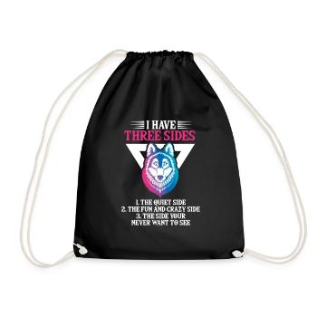 wolf - Drawstring Bag - black - Front
