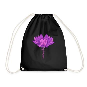 Namste Lotus Lotus Flower Yoga Meditation Gift - Drawstring Bag - black - Front