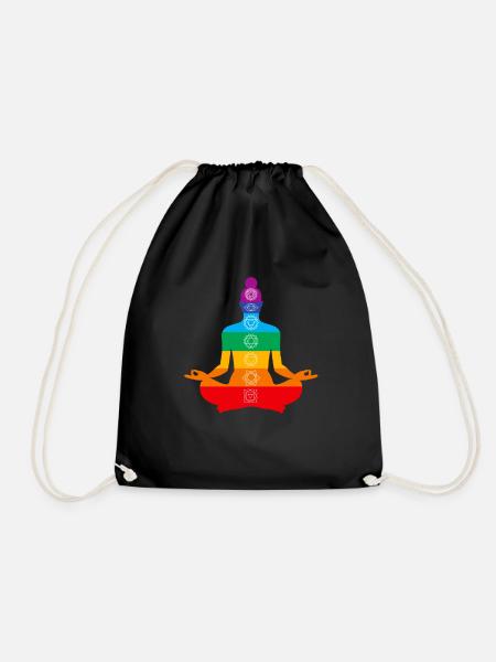Chakra - Drawstring Bag - black
