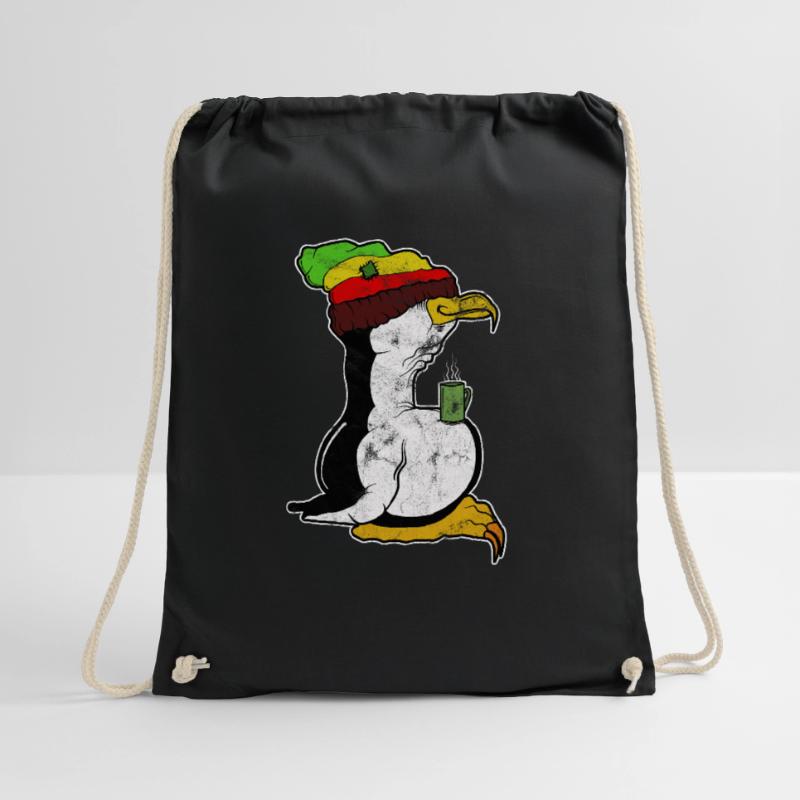 Tux Linux Penguin Coffee Break Computer Nerd Retro Drawstring Bag