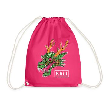 Kali Linux Computer Administrator Tux Dragon Head - Drawstring Bag - fuchsia - Front