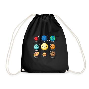 Astronaut planet universe space galaxy - Drawstring Bag - black - Front