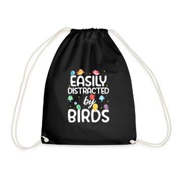 Bird Birds Watching Nature Wings Animal Gift - Drawstring Bag - black - Front